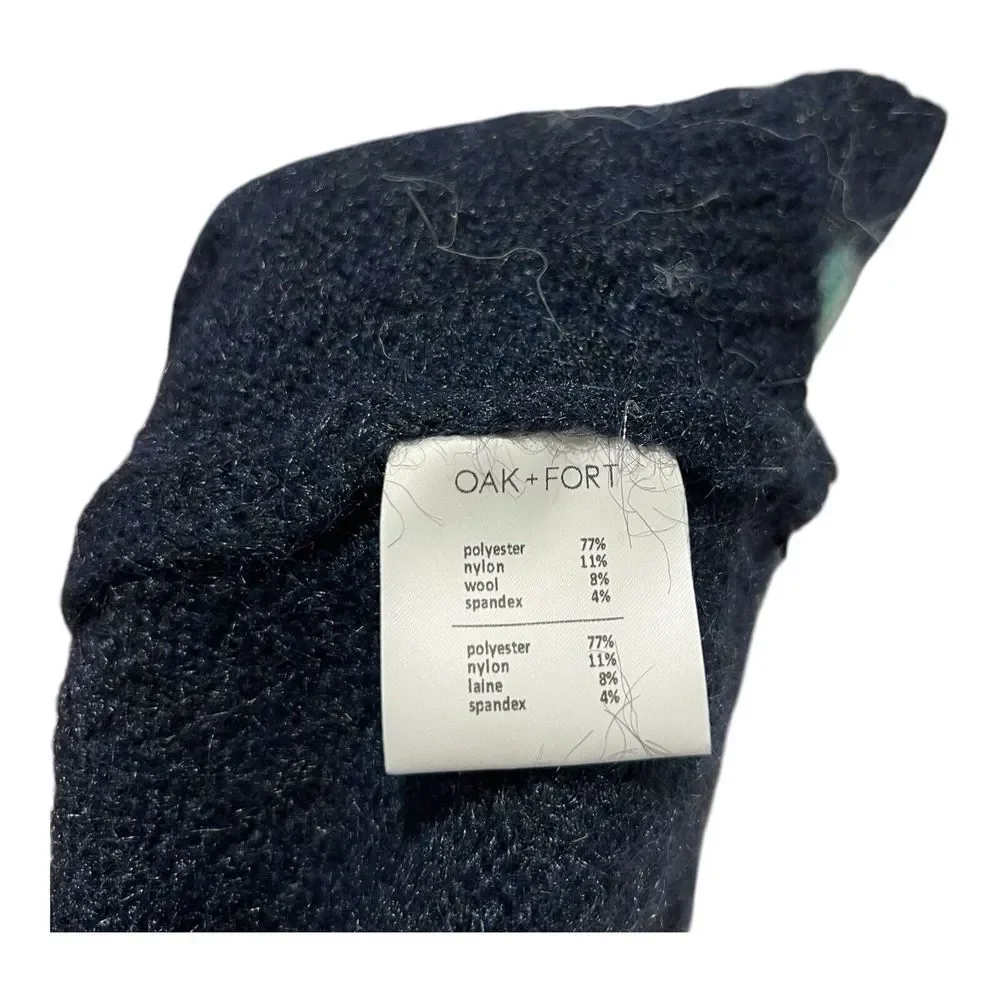 OAK‎ + FORT Cozy Knit Oversized Cardigan Women's CG-14554-W-Navy Print-S NWT $68